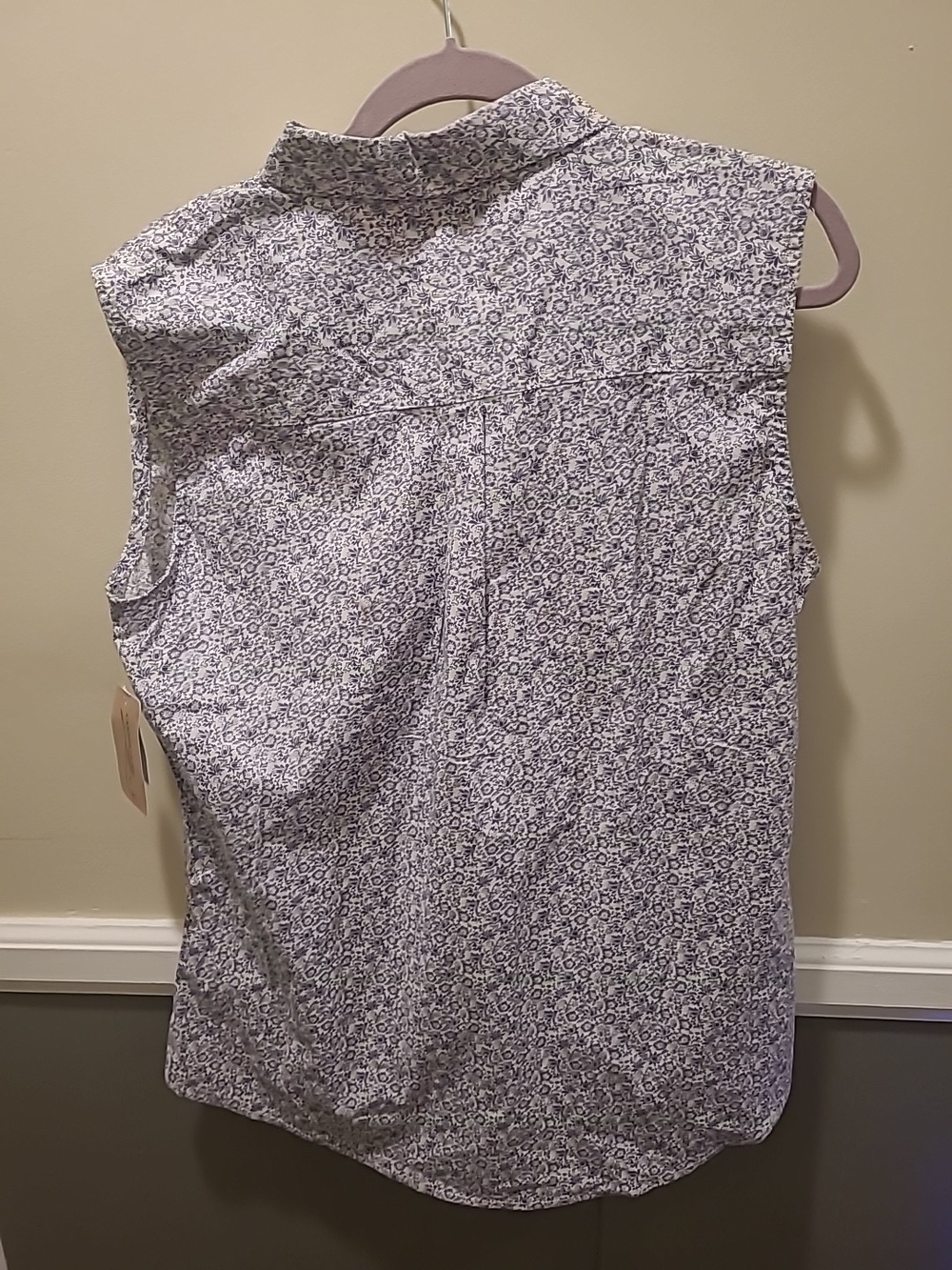 Canyon Guide Outfitters Women L Gray Floral Cotton Stretch Sleeveless Shirt NWT - Picture 9 of 14